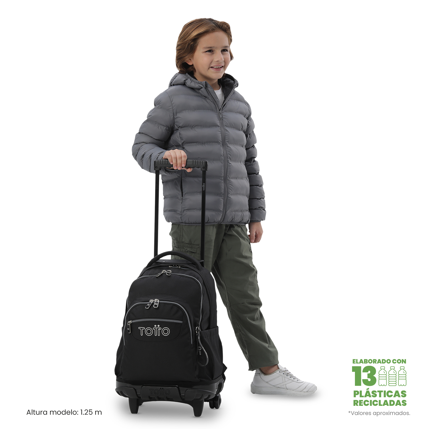 Mochila Renglones Ecole Solid - Black - Imagen 2