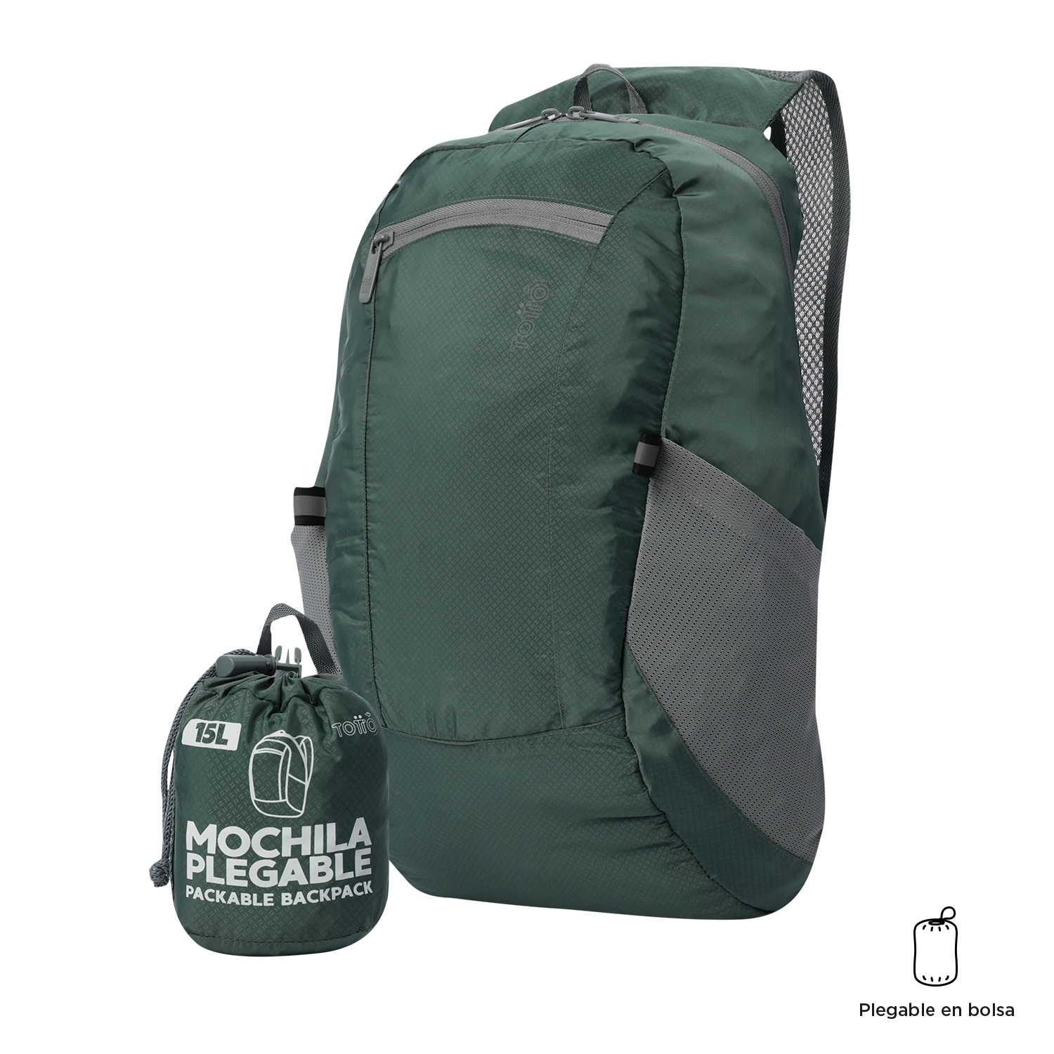 Mochila Plegable Troker 15 - Negro - Imagen 2